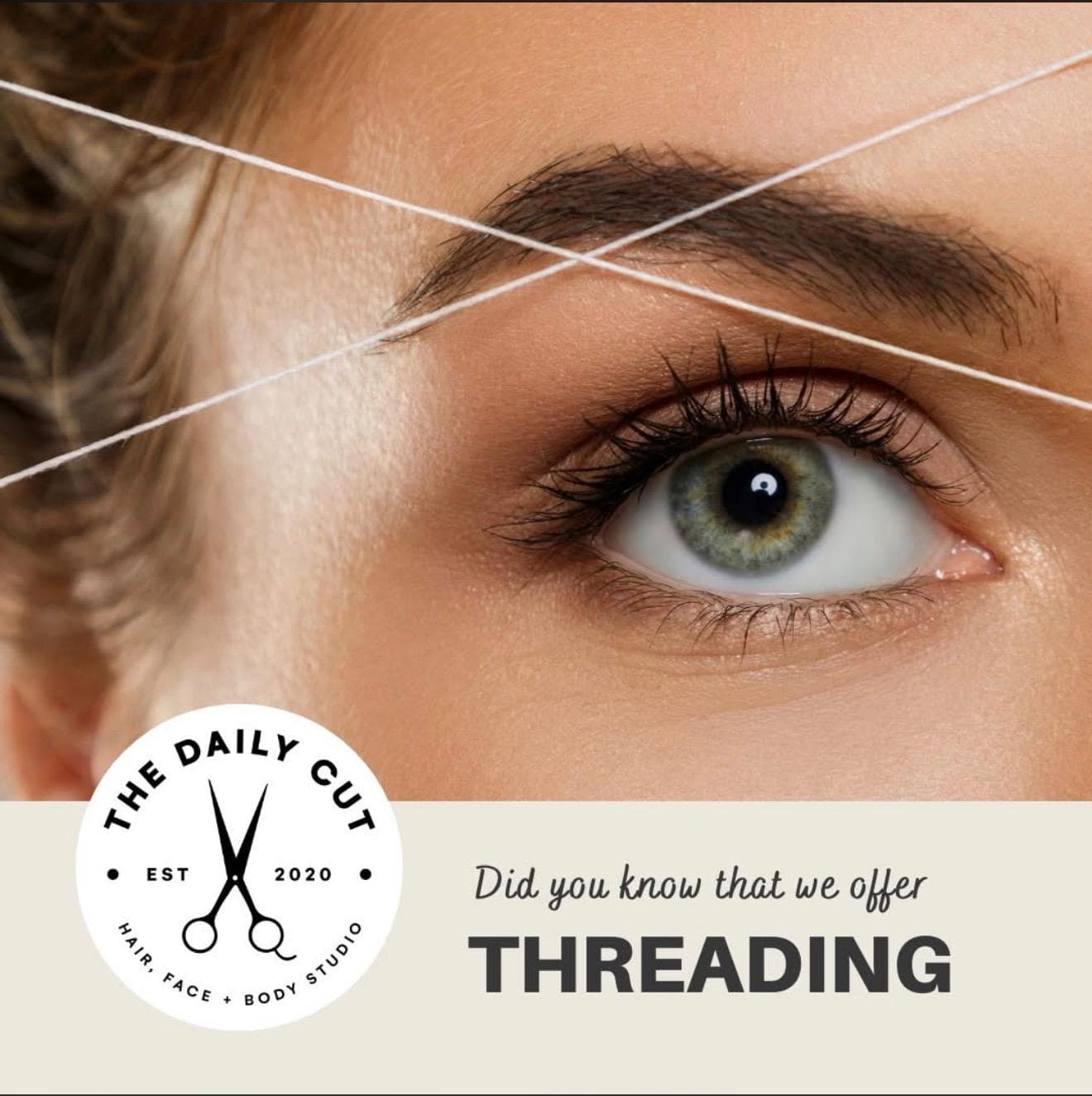 Threading eyebrow service at The Daily Cut